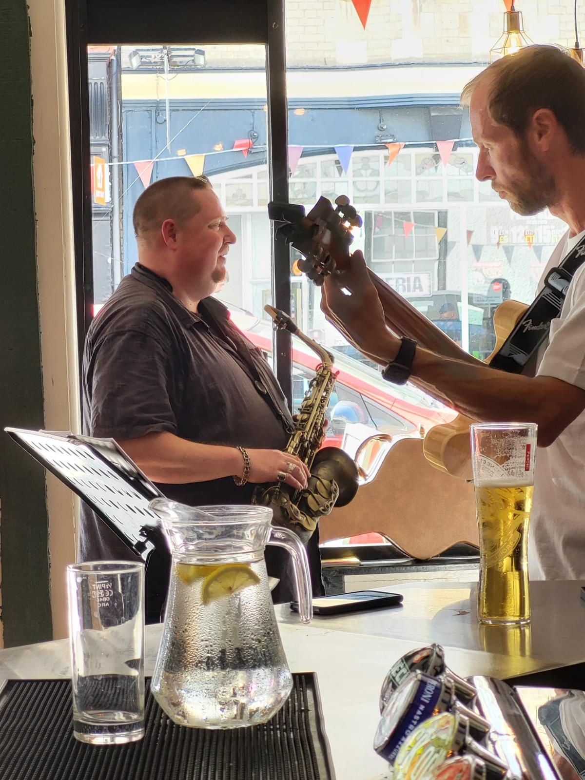 Man playing jazz on saxophone